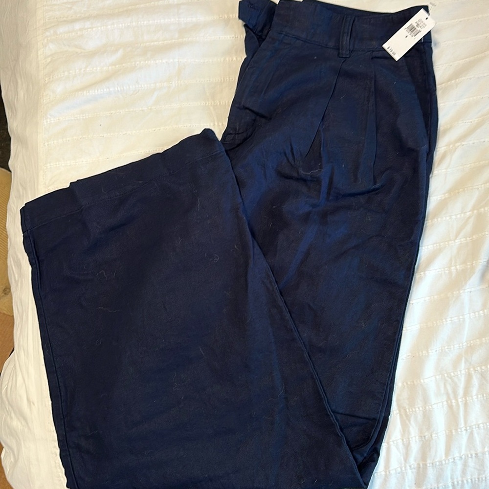 NWT - Gap high rise wide leg navy pants